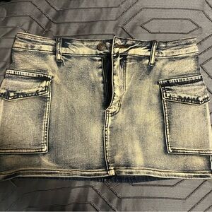 Windsor Faded Dark Blue Denim Midi Skirt